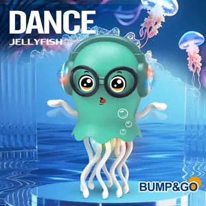 Interactive Electric Dancing Jellyfish Toy with LED Lights and Music, Automatic Obstacle Sensor, Perfect Christmas Gift for Kids 3-8 Years