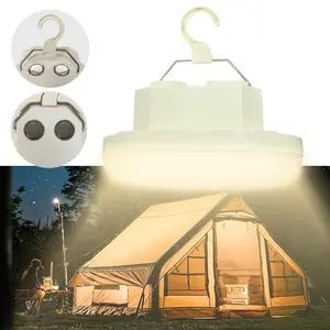 Rechargeable Bright Camping Light with Hook Magnetic Tent Work Lamp, Camping Lantern, LED Portable Outdoor Camp Atmosphere Light, 3 Adjustable Warm Lights