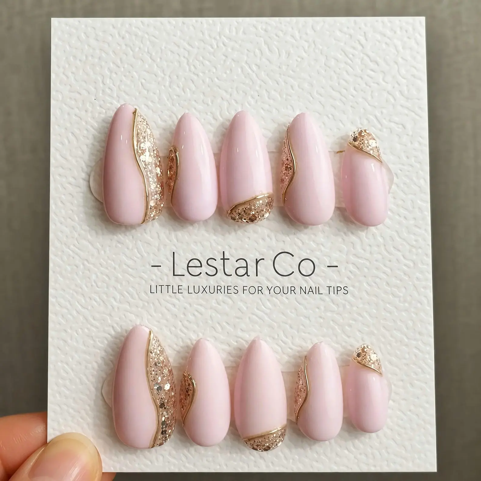 Pink Opulence Press On Nails – Handmade Gel Acrylic Fake Nails | Luxury Reusable Glue On Nails | Elegant Pink Nail Art for Wedding, Birthday & Everyday Wear