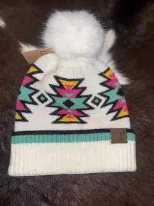 Bright Aztec Beanies - Women's & Kids' Stylish Beanies with Vibrant Aztec Design, Comfortable Fit, Perfect for Everyday Wear