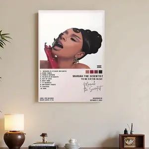 Framed 2D Flat 1pc Framed 2D Flat Canvas  - Mariah the Scientist Album Art Print, Modern Classic Style, Polystyrene Frame, Ideal for Living Room, Office, Bar, Cafe, Birthday & Holiday Gifts, Home Decor, Party Wall Hanging, Music Room Decor