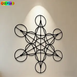 1pc Hexagram Metal Wall Art, Intricate Hexagram Statue Mural, Ideal Gift for New Year, Easter, Sacred Geometry Enthusiasts, Weather-Resistant Metal Wall Decor Wall Sculptures, Perfect for Living Room Wall & Garden Fence, Stunning Geometric Wall Art