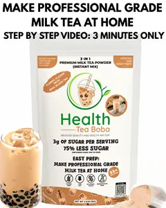 2.2 LB (33+ servings) Low Sugar Low Calorie Great Tasting Boba Powder - Professional-Grade Milk Tea with 3g Sugar, Low Fat, Gluten-Free