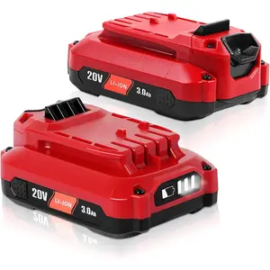 High-quality 2-pack CMCB204 3.0Ah 20V lithium-ion batteries, a replacement for Craftsman V20 batteries (CMCB204, CMCB204-2, CMCB202, CMCB202-2, CMCB201). Craftsman V20 batteries (only suitable for tools with a power output not exceeding 400W).