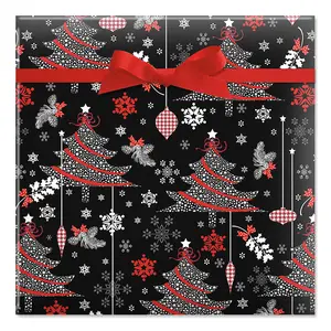 Lillian Vernon Decked Out Décor Christmas Rolled Wrapping Paper - Premium Jumbo 23-Inch x 32-Foot Gift Wrap Roll, 61 Square Feet Total