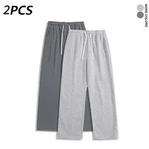 2Pack Men’s solid-color knit sweatpants, loose straight cut, comfortable, skin-friendly, with a drapey feel (available in 2-pack and single-pack). pant pants for men.men's wear flash sale