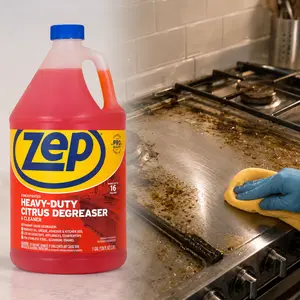 ZEP 1 Gallon Heavy-Duty Citrus Degreaser, Multi-Surface Cleaner, Grease Remover, Grill Cleaner, Stainless Steel Cleaner, Concrete Degreaser, Engine Cleaner, Natural Cleaner, Professional Strength Degreaser.