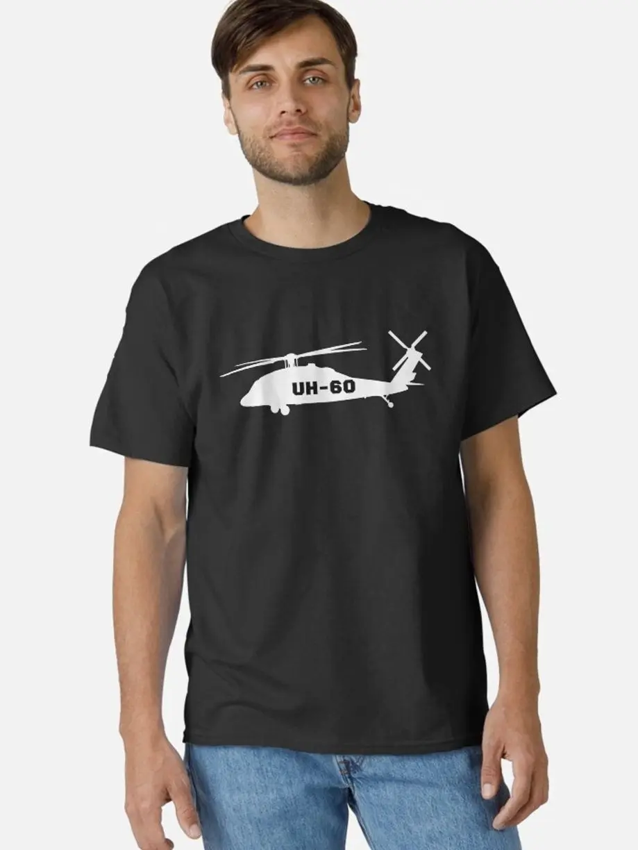Women's UH-60 Black Hawk Graphic T-Shirt - Classic Fitted Crew Neck Short Sleeve Soft Cotton Multi-Use Unisex Casual Top for Daily Wear