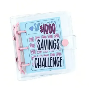 Mini Money Saving Binder, Office Accounting Supplies with 25 Envelopes, $1000 Savings Challenge Book, Portable Budget Tool