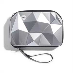 NGA Silver Diamond Totally Clutch Luxe Bag - Geometric Pattern Durable Hardshell Exterior Compact Size for Essentials Zipper Closure Stylish Golf Bag