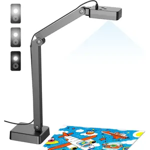 4K Document Camera for Teacher and Classroom, 8MP USB Webcam & Visualiser for A4 A3 Document, Doc Cam with Foldable Alloy Stand, Autofocus, LED Light & Mic, Work with Zoom, , Windows, Chromebook