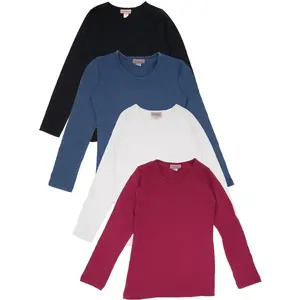 MISS POPULAR 4-Pack Girls Long Sleeve T-Shirt | Sizes 7-16