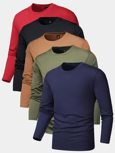men's long sleeve crewneck tee, mufti clothes, regular fit casual soft round neck plain t-shirt clothing long sleeve shirts for fall, t shirts for men, men's streetwear knit tops for outdoor, men's clothing, menswear