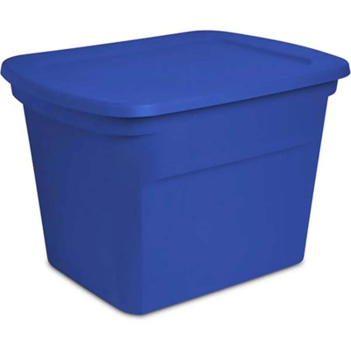 Sterilite 18gal Blue Plastic Rectangle Storage Bin - Home Organizer with Handle, Reflection Feature for Household Item Storage, Room Decor Needs, Plastic Storage Bin