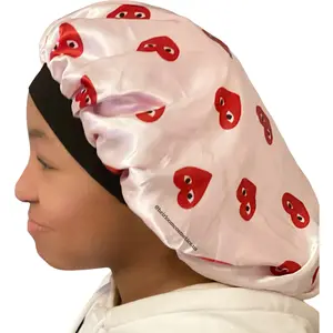 Heart Bonnet in Satin Material for Hair Care Heart Bonnet in Satin Material for Hair Care