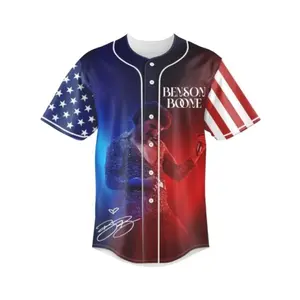 BensonnBoone Tour Baseball Jersey American Heart 4th Of July