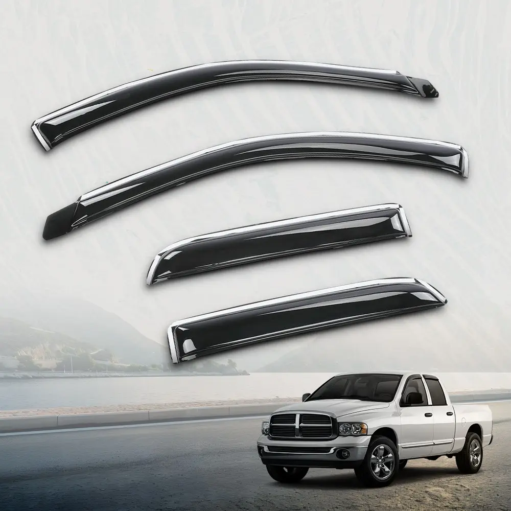 Fit For 02-09 Dodge Ram 1500 2500 3500 Quad Cab Rain Guards Window Vent Visors