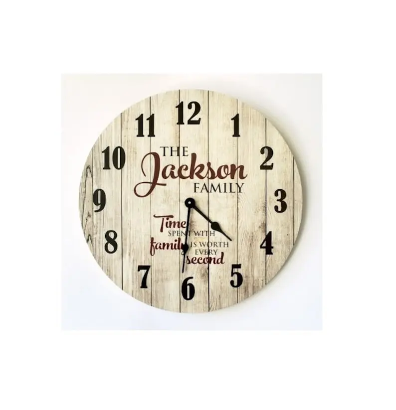 Personalized Clock, Personalized Printed Wood Family Name Sign, Family Name Sign, Personalized Sign, Home Decor, New Home Gift, Dad Gift, Mom Gift