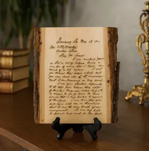 Personalized Handwritten Letter Engraved Wood Plank Wedding Vows Custom Poem Anniversary Gift Rustic Home Decor