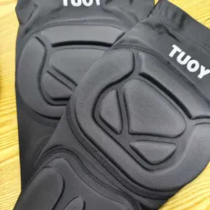 TUOY Knee Pad with Shin Guard Pads, Protective Shin/Knee Sleeve Support for Soccer, Football, Basketball, Wrestling, Volleyball (A Pair)