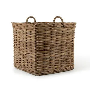 Rattan Square Basket Kubu Grey