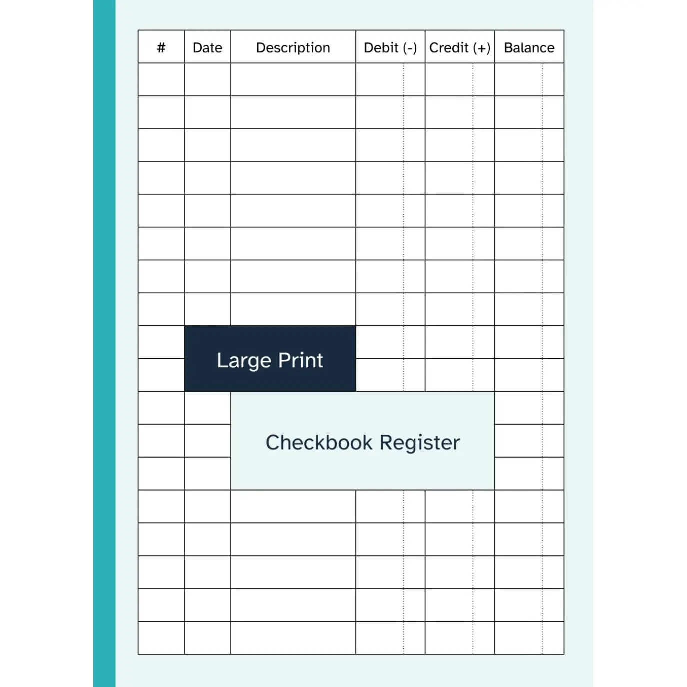 Large Print Checkbook Register: Checking Account / Personal Check Book Transaction Ledger | Big Format / Size