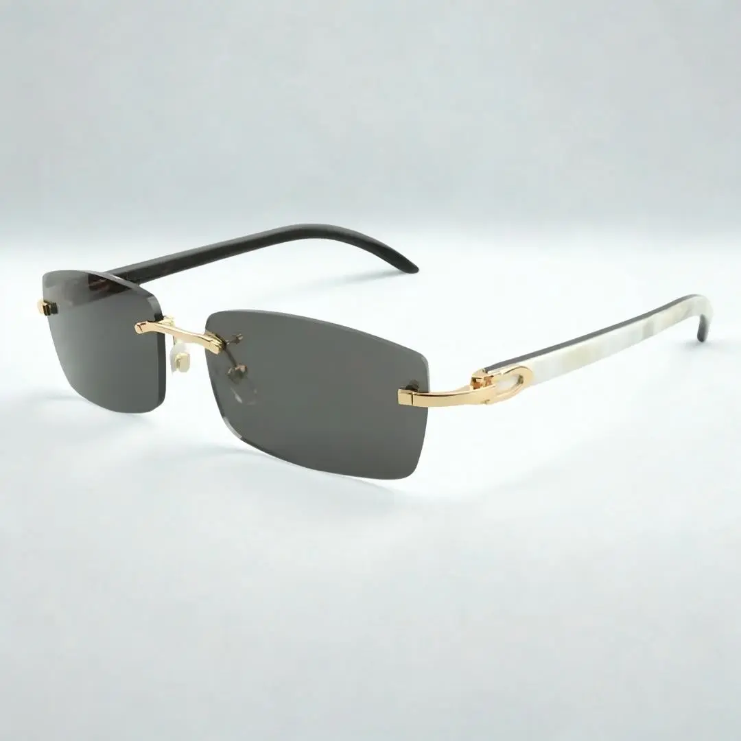 Minimalist White Textured Buffs Sunglasses with Black Lenses, Microfiber Cleaning Cloth, Luxury Branded Packaging, Official Authenticity Card for Everyday Use, Premium Detailing, Special Occasions