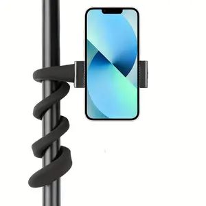 Flexible Phone Clamp Mount, Selfie Stick Extension Pole for iPhone GoPro AKASO Insta360 Action Camera, Phone Holder For Bike, Deck, Windable Scene, Universal Smartphone Holder