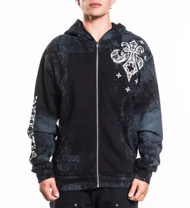 Affliction Men's Zip Up Hoodie Courage