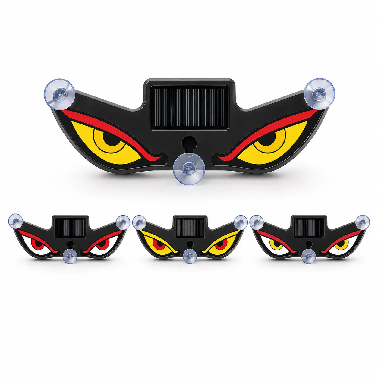 Solar Demon Eye LED Light Car Rear Window Dynamic LED Display- Vampire Devil Eye Emoji Panel, Auto Decorative Light