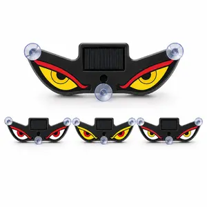 Solar Demon Eye LED Light Car Rear Window Dynamic LED Display- Vampire Devil Eye Emoji Panel, Auto Decorative Light