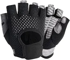 Workout Gloves for Men & Women – Fingerless Weight Lifting Gloves with Anti-Slip Grip, Breathable Gym Training Gloves
