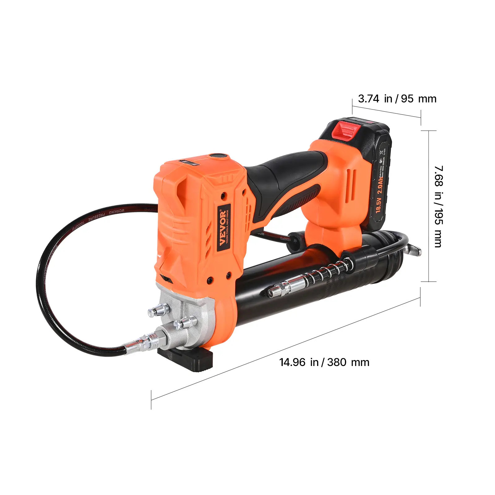 【fathersdaygift】VEVOR Cordless Grease Gun,8000 PSI Max Pressure20V ...