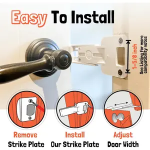 Door Prop for Cats - Easiest Cat Door Latch Holder to Keep Interior Door Open for Pets - Dog Proof Cat Feeding Station & Litter Box - Strong & Portable Door Stopper & Pet Gate Alternative