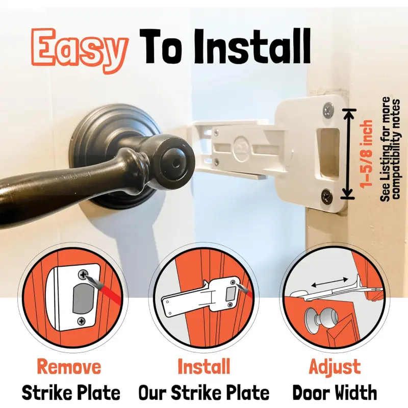 Door Prop for Cats - Easiest Cat Door Latch Holder to Keep Interior Door Open for Pets - Dog Proof Cat Feeding Station & Litter Box - Strong & Portable Door Stopper & Pet Gate Alternative