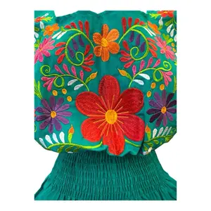 Talavera Flower mexican blouse Cotton, one size, embroidered Blouse