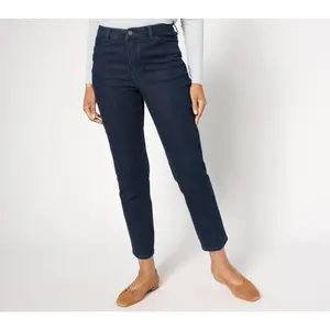 Susan Graver Regular Ankle Length Tapered Jean - Indigo