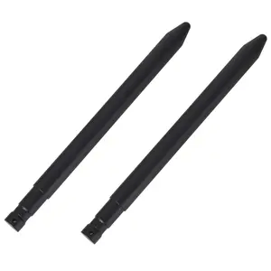 17" Hay Bale Spear Attachment Pair for Skid Steer or Tractor - Quick Attach Stabilizer Spikes - Heavy Duty Powder-Coated Steel Bale Forks