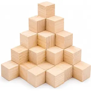30 Pack Unfinished Wooden Cubes Wooden Blocks, 2 x 2 x 2 Inch Solid  Craft Blocks, Blank Square  Cubes for Painting, Staining,  , DIY Projects and Craft Making
