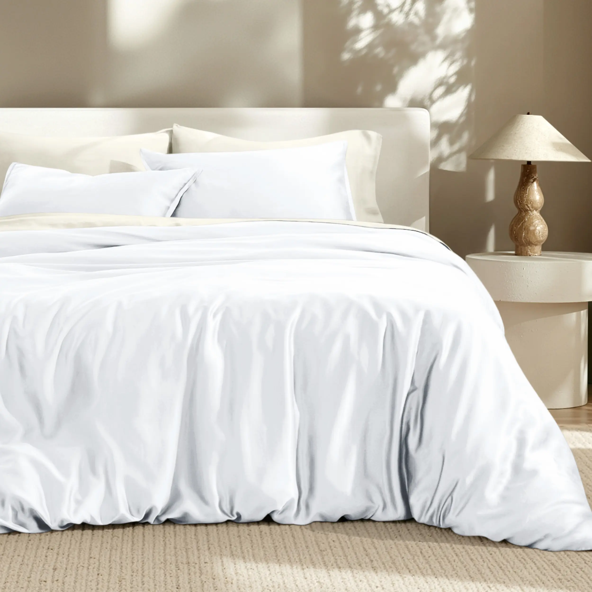 Bare Home TENCEL Lyocell Duvet Bedding Set - Classic, Eucalyptus-Derived, Soft Solid, 2 Pillow Shams, Internal Ties, Button Closure, Neat Look, Machine Washable, Full/Queen, King, US Twin/Twin XL Sizes, Internal Ties Attach To Duvet Insert