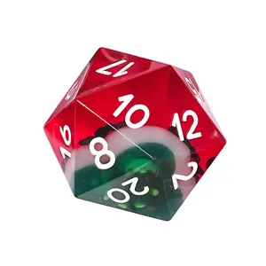 Juicy Watermelon Dice: Resin Set with Crisp White Numbers
