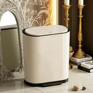 Bathroom Trash Can, Slim Bathroom Trash Can, Modern Design Toilet Waste Bin, Household Trash Can for Home and Office Use, Touchless Trash Bin