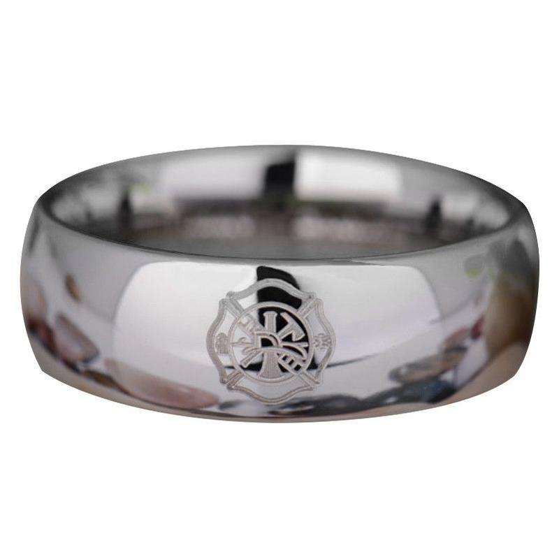 Silver Tungsten Firefighter's Ring