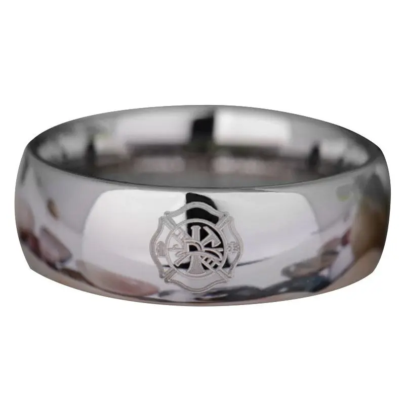 Silver Tungsten Firefighter's Ring