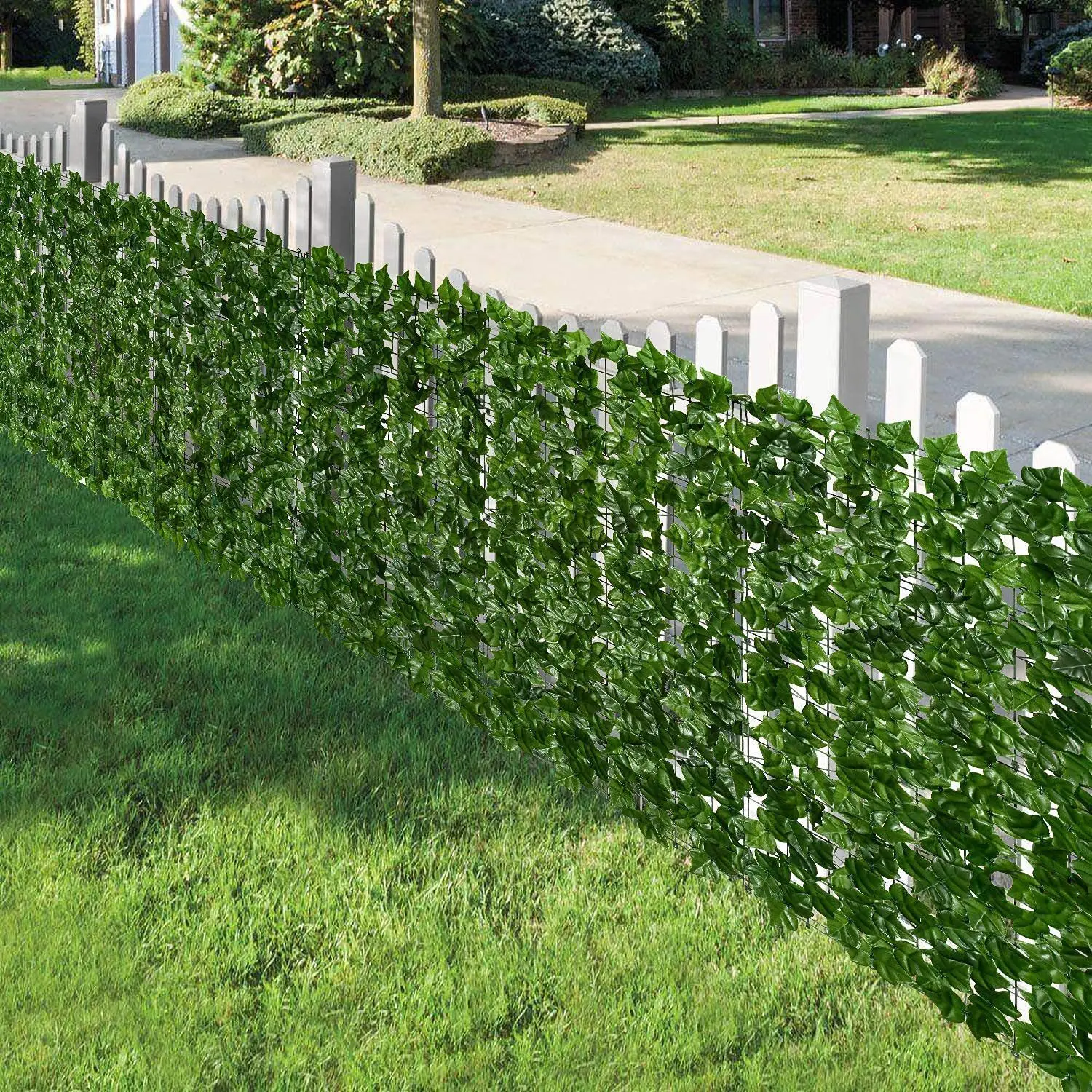 1roll Artificial Ivy Privacy Fence Screen, 59in X 118.1in Fake Hedge and Vine Leaf Decor, Outdoor Garden Decoration, Christmas Yard Ornament, Garden Supplies