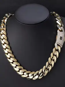 20mmHip Hop Electroplated Silver Gold Chain Certified Zircon Cuban Necklace Unisex Fashion Accessories Luxury Hip Hop Necklace, Top Hip Hop Necklace Dating Party Wear, Personalized Cuban Chain