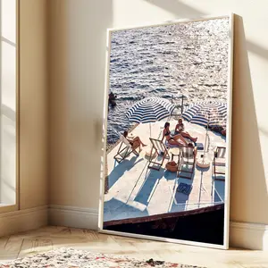 Seaside Photography Print: Summer Sailing Poster, Bathroom Wall Art