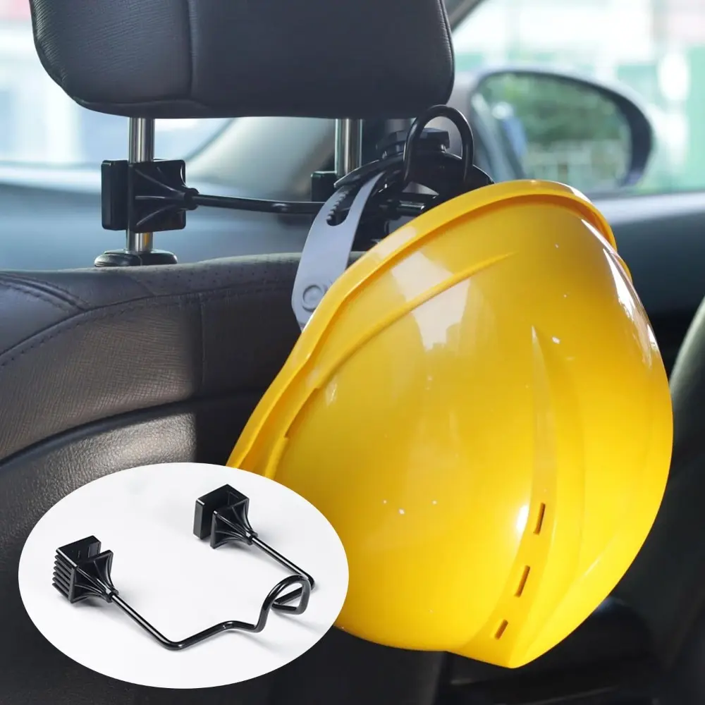 Car Headrest Hook - Hard Hat & Cap Holder for Truck Seat, Car Organization Accessories with Helmet Hang Spot, Hangs Jackets Too, Patent Pending, Hang Jackets Too