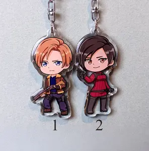 4 Ops Resident Evil4 Epoxy Acrylic Keychains, Leon Kenney & Ada Wong RE Bag Charms