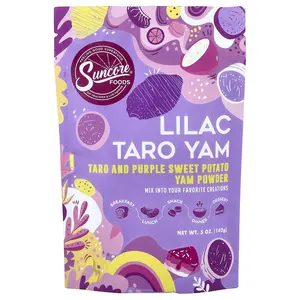 Suncore Foods Lilac Taro Yam, Taro and Purple Sweet Potato Yam Powder, 5 oz (142 g)